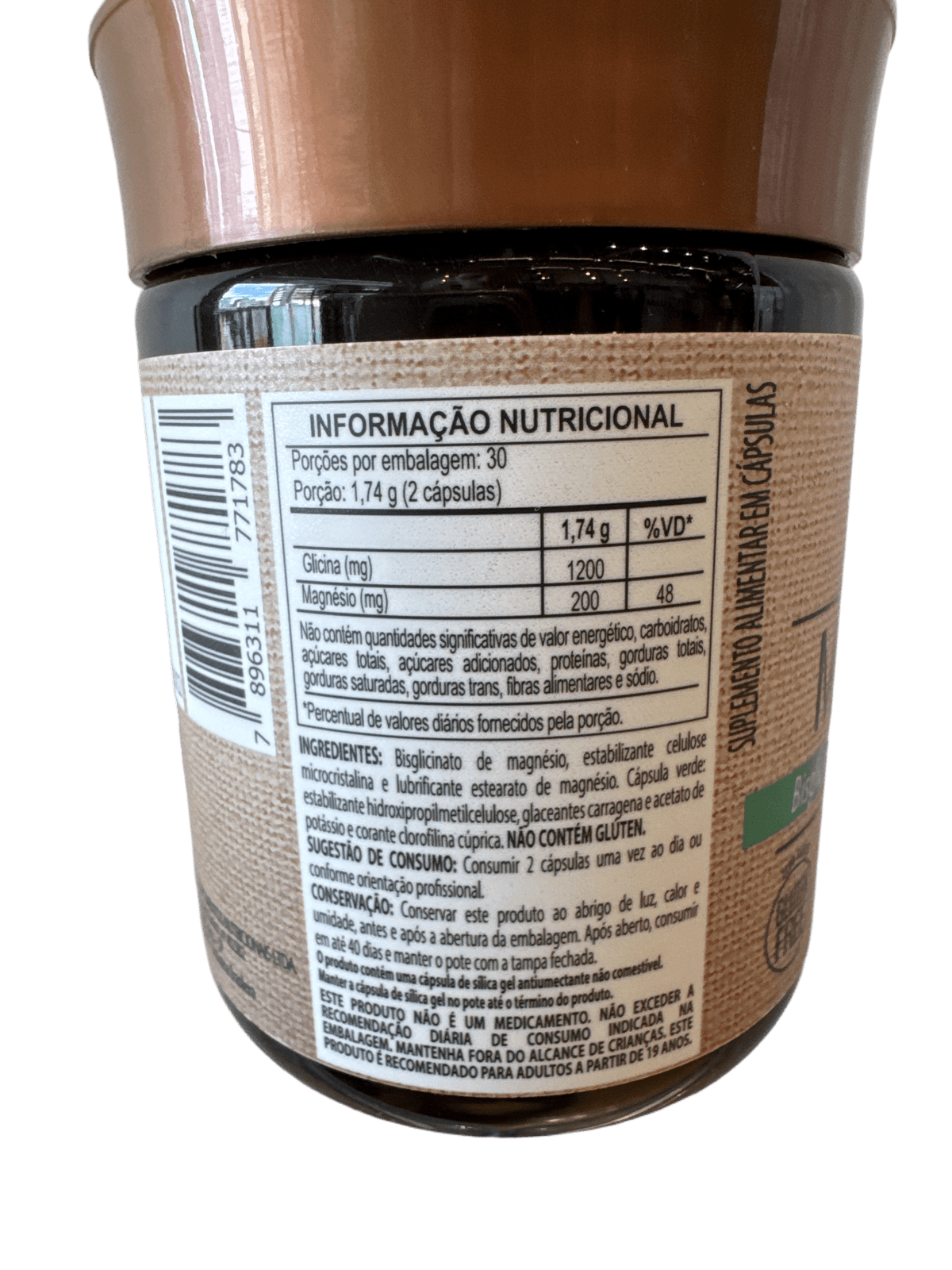 BISGLICINATO DE MAGNÉSIO 1400MG 60 CÁPSULAS — NUTRIFY