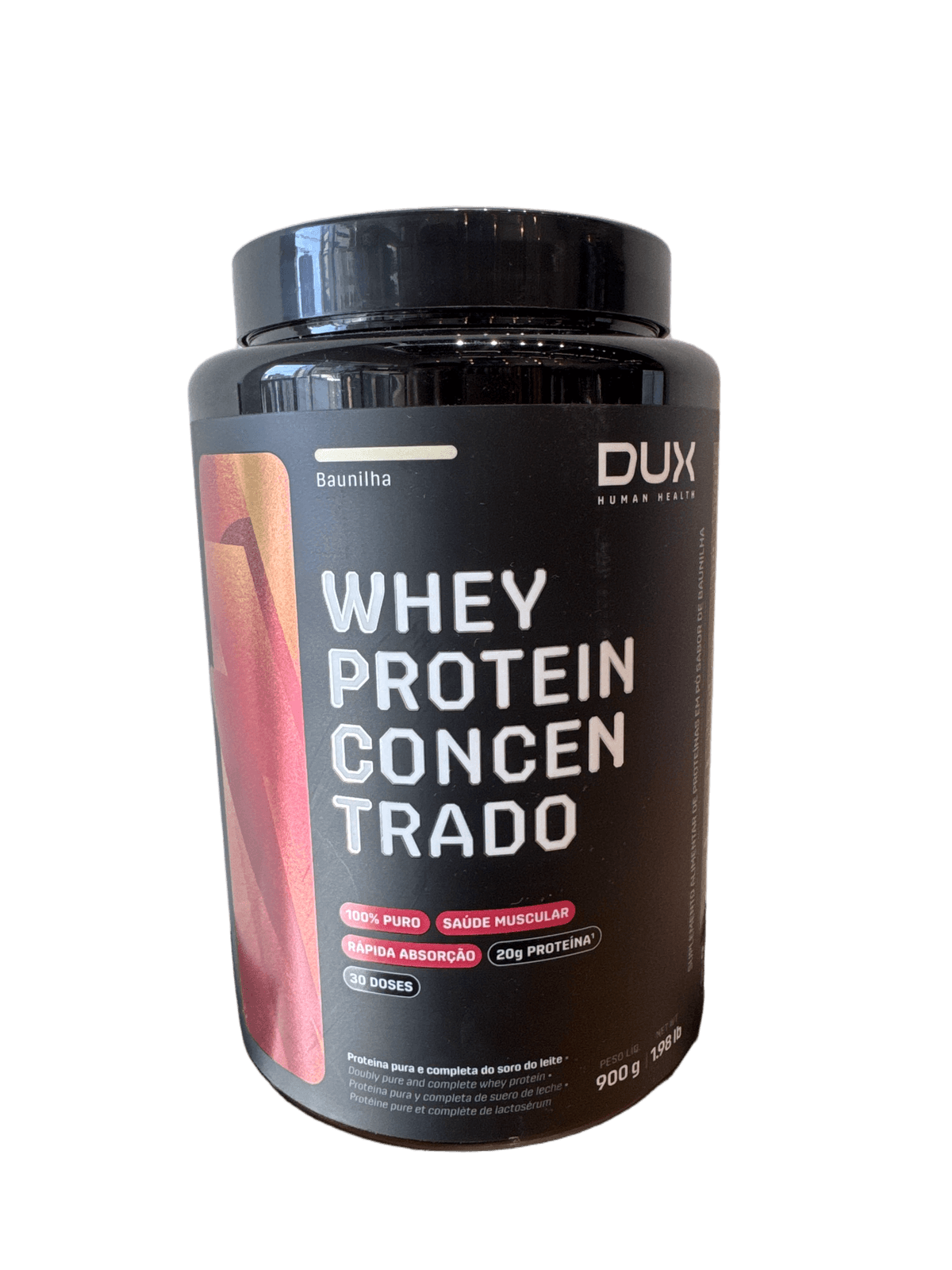 WHEY PROTEIN CONCENTRADO BAUNILHA 900G — DUX — DUX