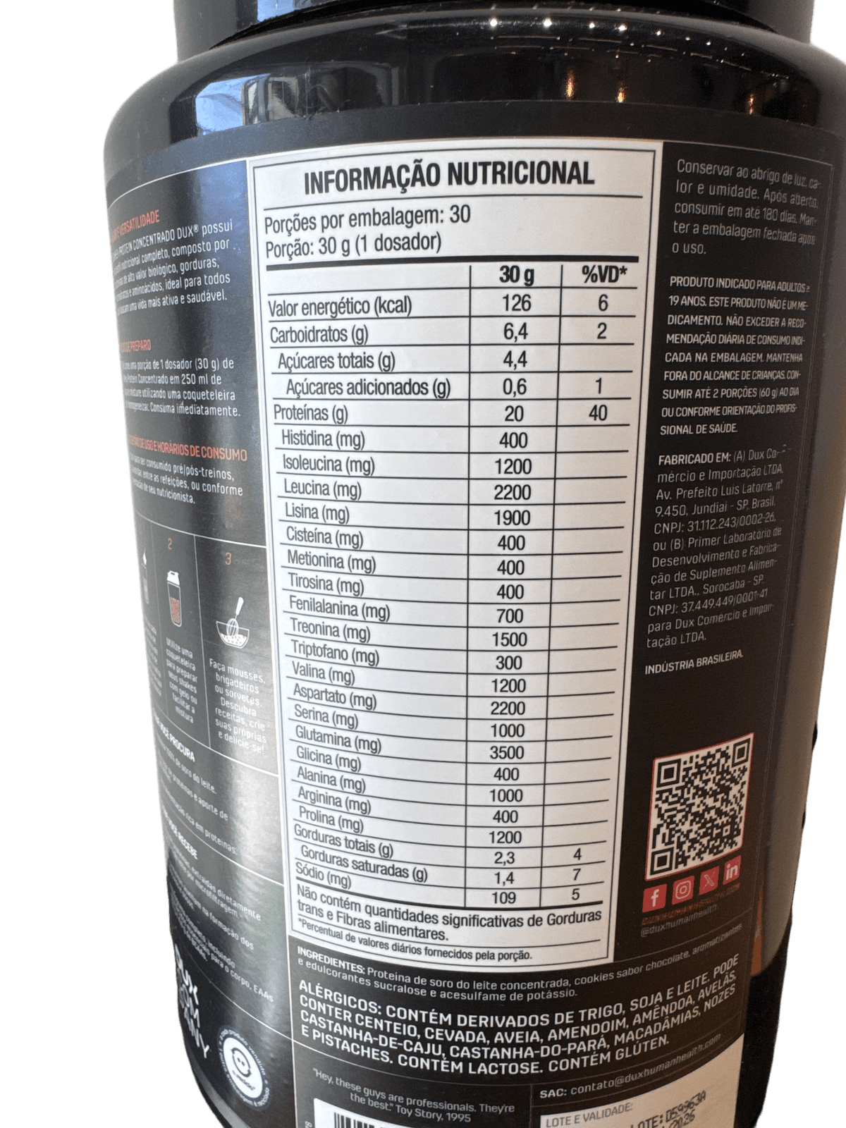 WHEY PROTEIN CONCENTRADO COOKIES 900G — DUX