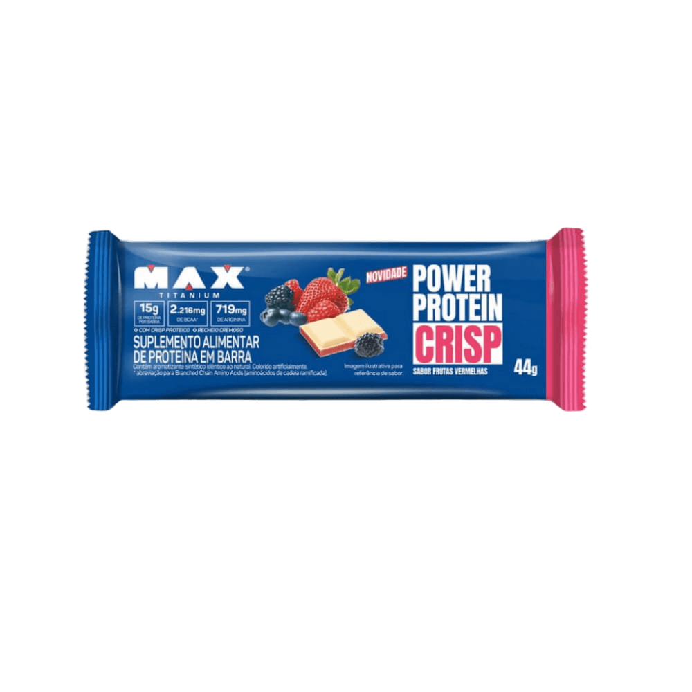 MAX POWER PROTEIN CRISP FRUTAS VERMELHAS 44G — MAX TITANIUM