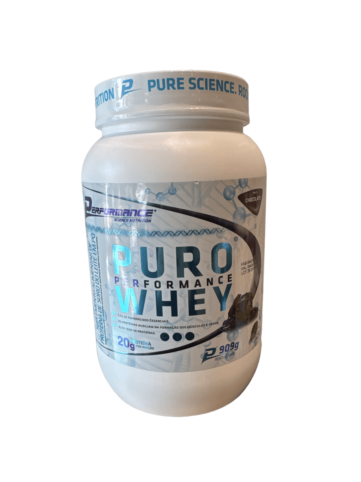 PURO WHEY CHOCOLATE 909G — PERFORMANCE — PERFORMANCE SCIENCE NUTRITION