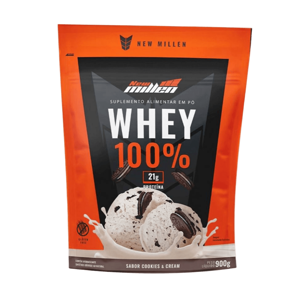 WHEY 100% COOKIES REFIL 900G — NEW MILLEN — NEW MILLEN