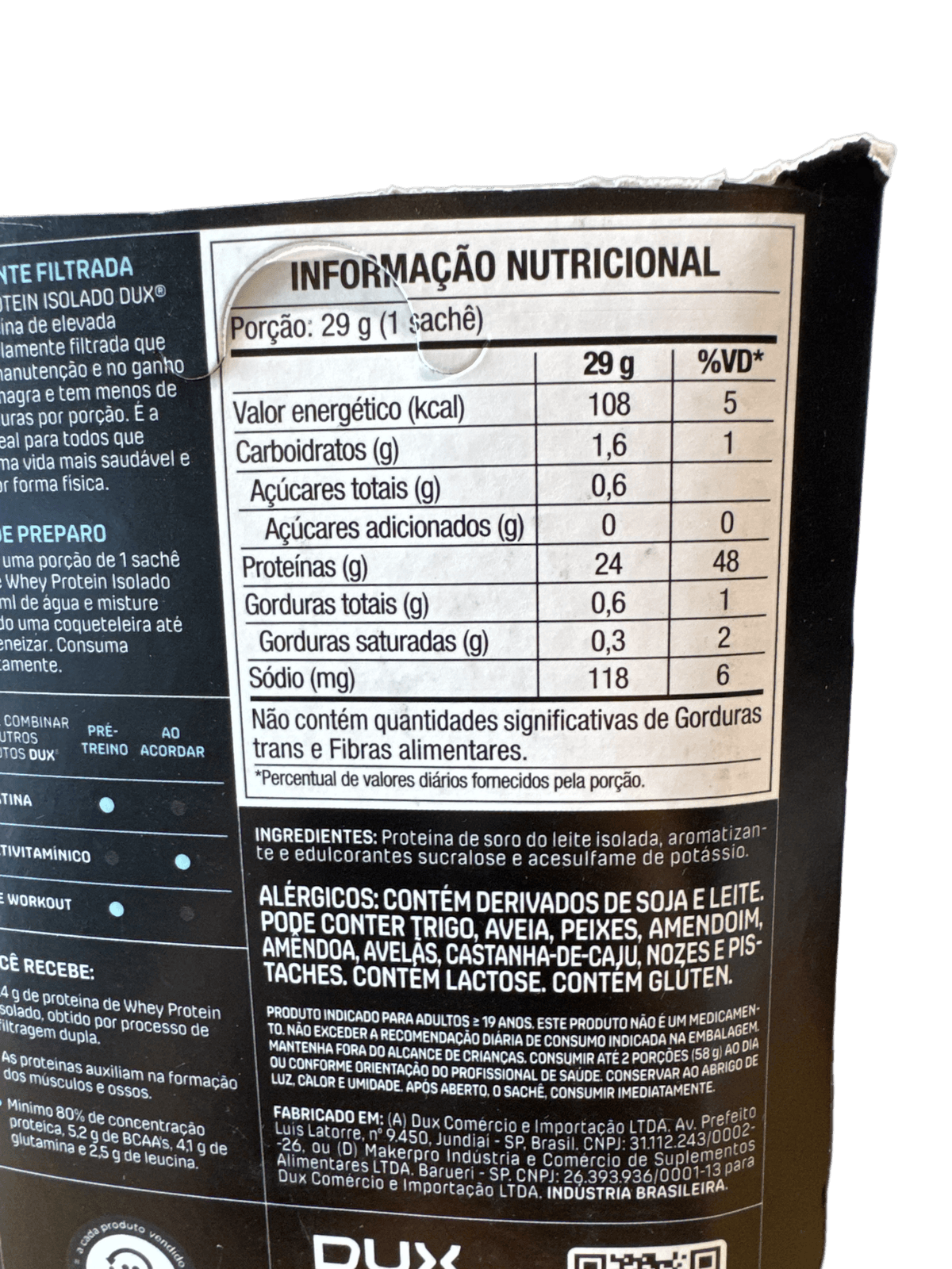 SACHÊ WHEY PROTEIN ISOLADO BAUNILHA 30G — DUX