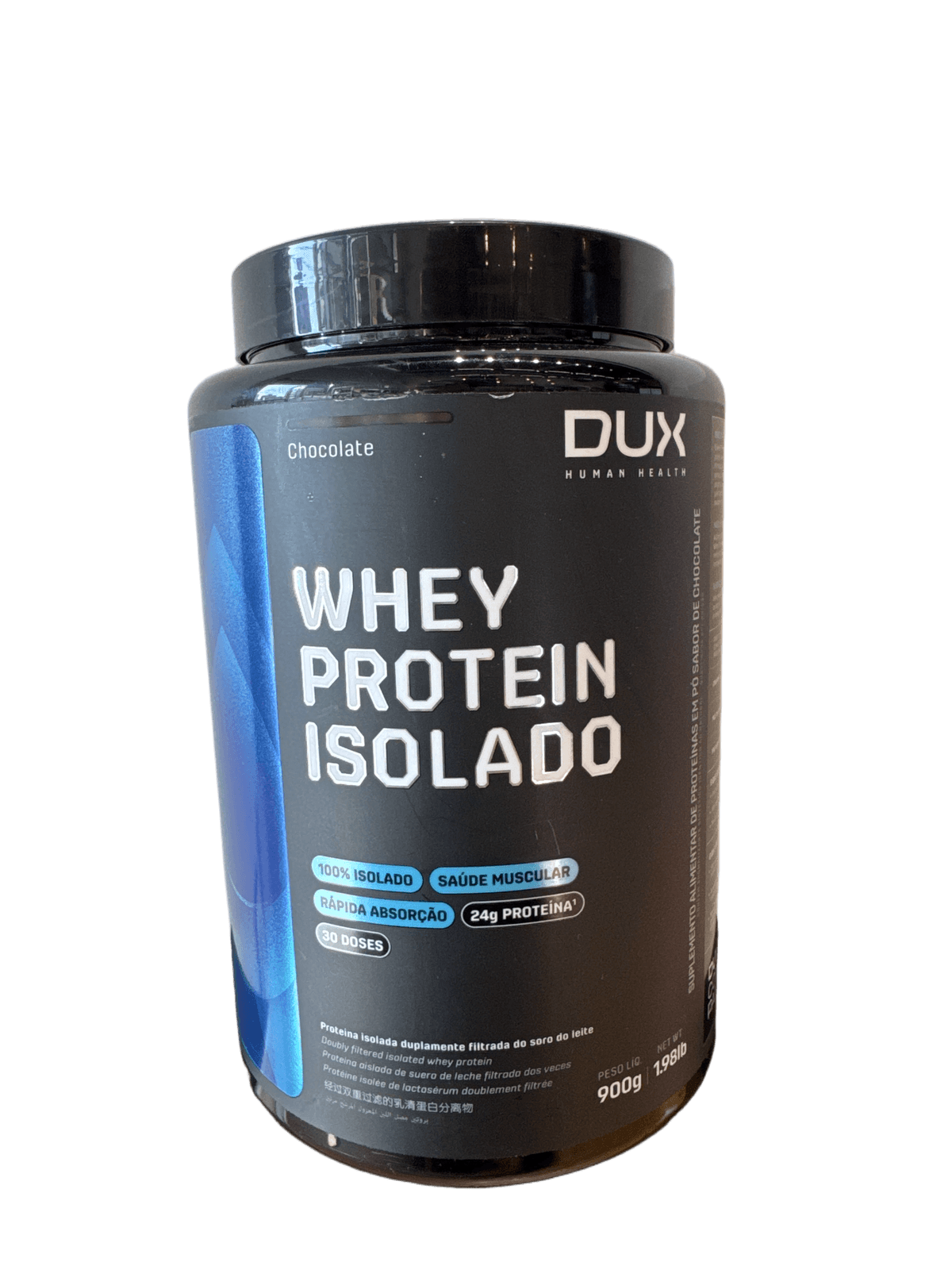 WHEY PROTEIN ISOLADO CHOCOLATE 900G — DUX — DUX