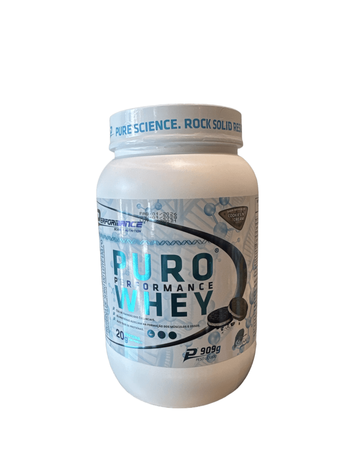 PURO WHEY COOKIES N CREAM 909G — PERFORMANCE — PERFORMANCE SCIENCE NUTRITION