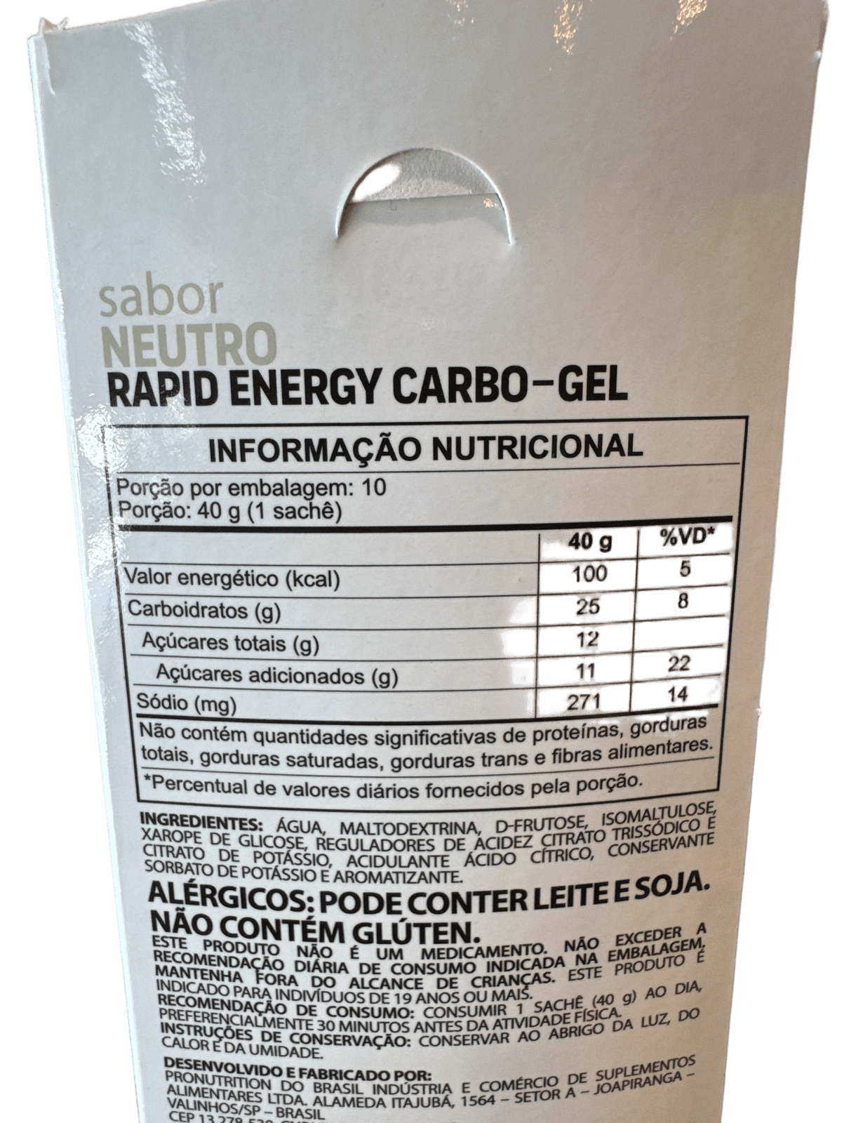 RAPID ENERGY GEL 40G NEUTRO — RAPID