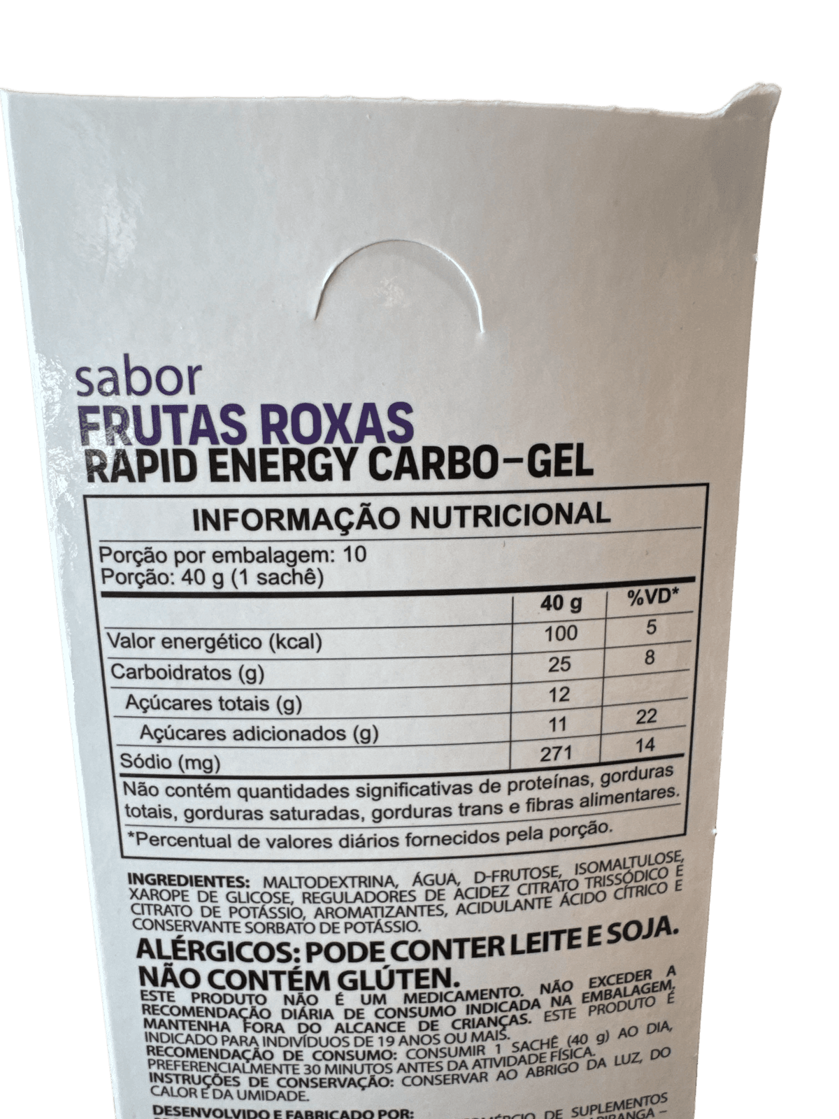 RAPID ENERGY GEL 40G FRUTAS ROXAS — RAPID