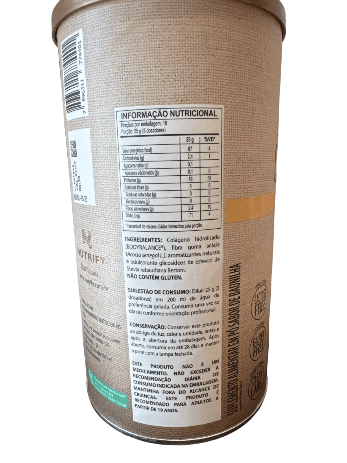 NUTRIFY COLLAGEN PRO BAUNILHA 450G