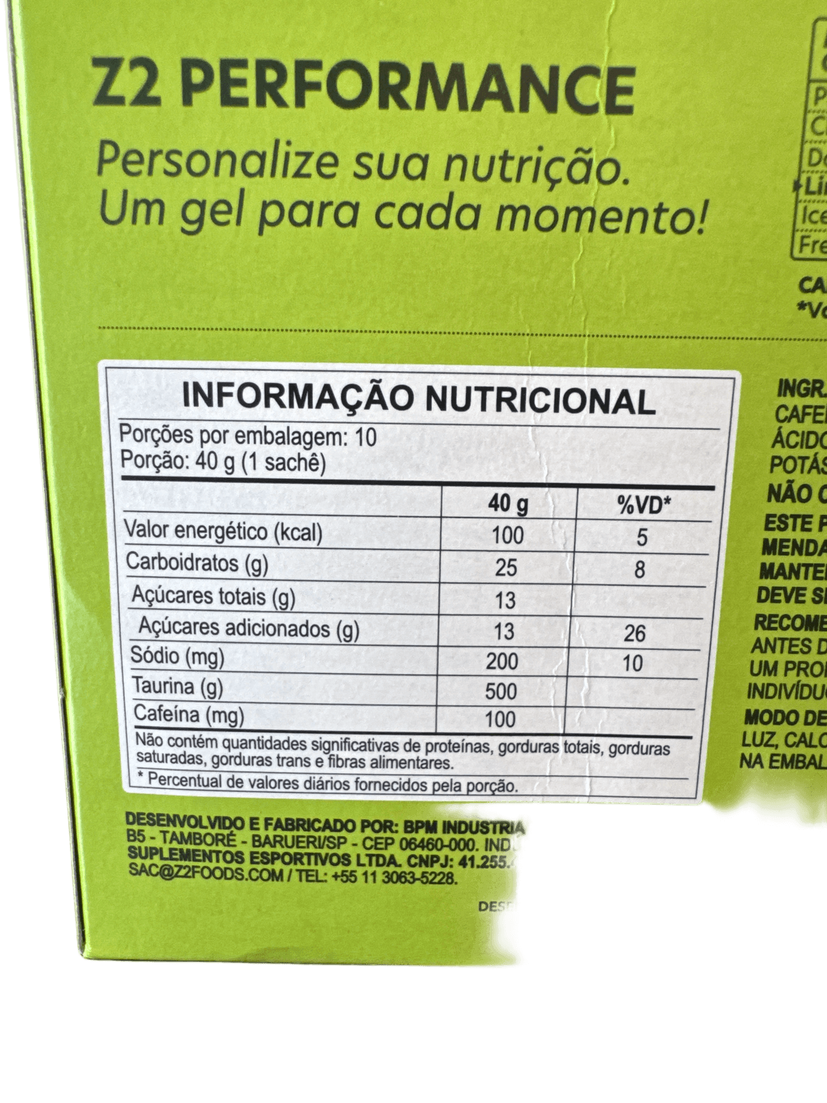 Z2+ ENERGY GEL LME 40G