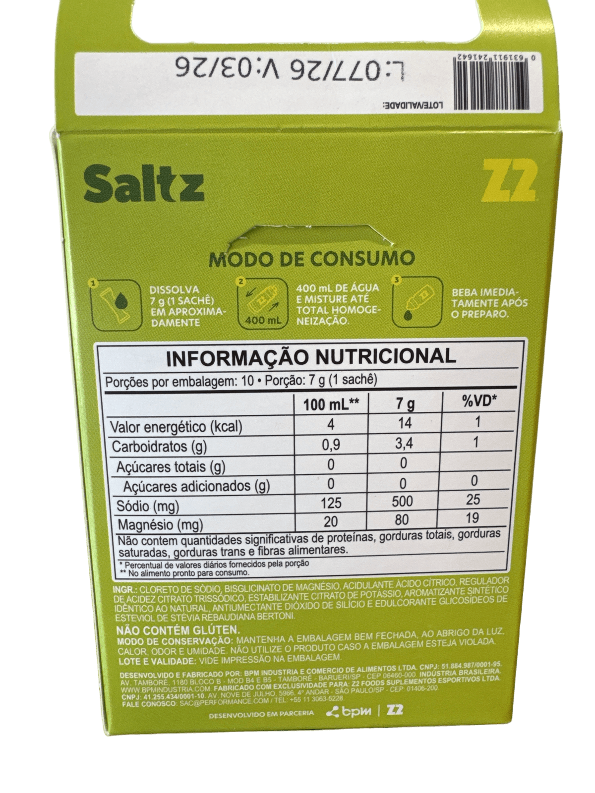Z2 SALTZ 500 LIMÃO 7G
