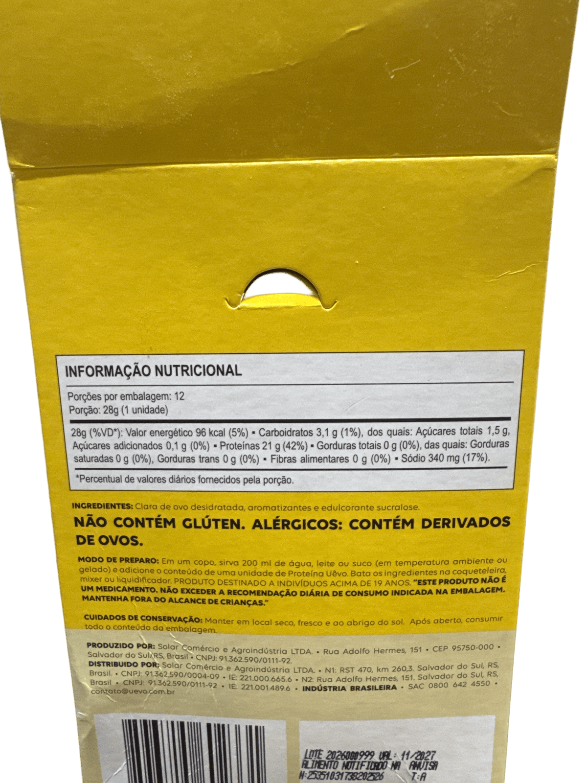 PROTEÍNA BAUNILHA 28G — UEVO