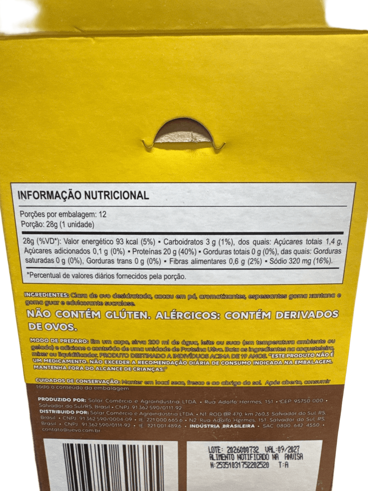 PROTEÍNA CHOCOLATE 28G — UEVO