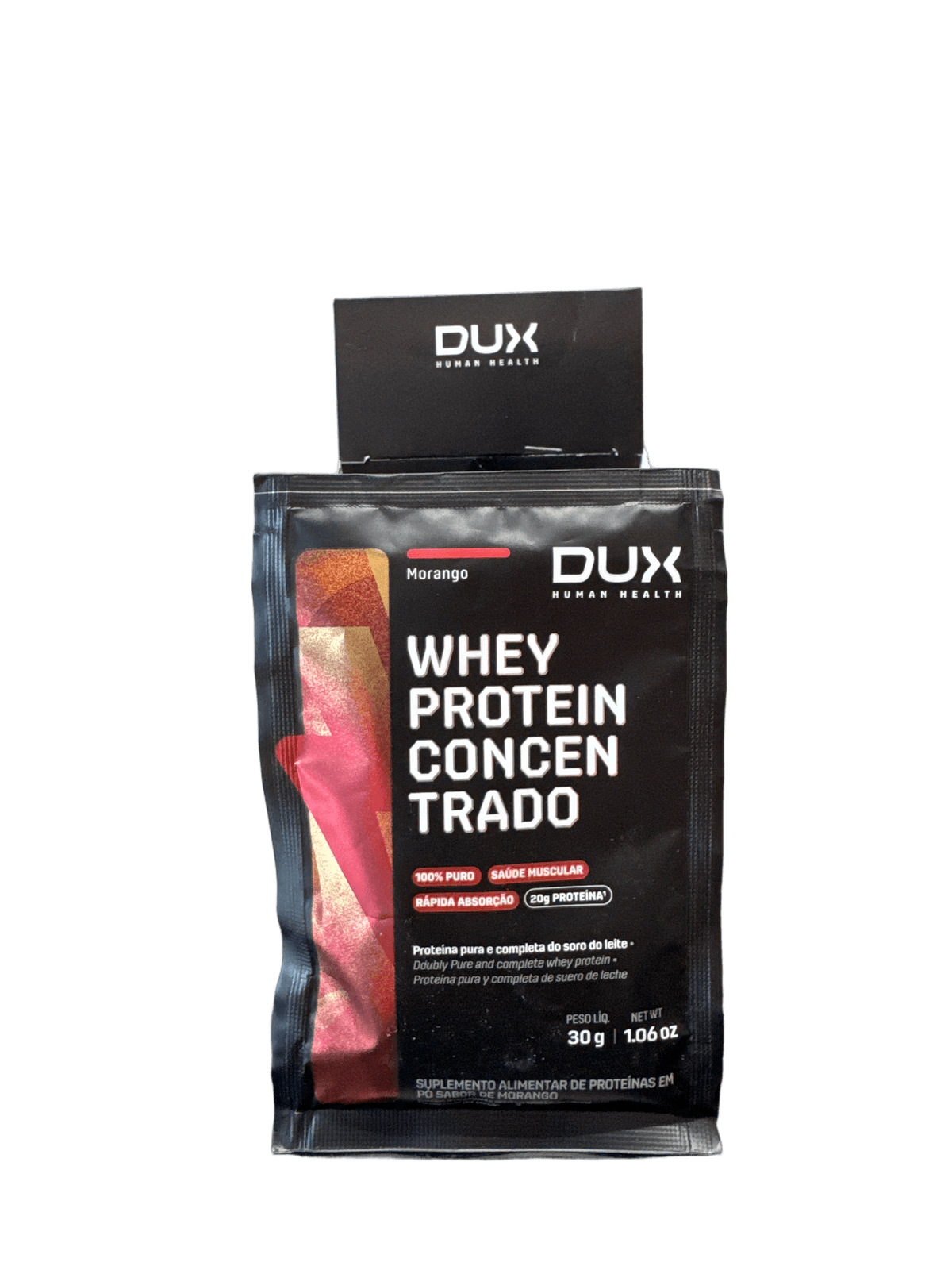 DUX WHEY SACHE CONCENTRADO MORANGO 30G — DUX