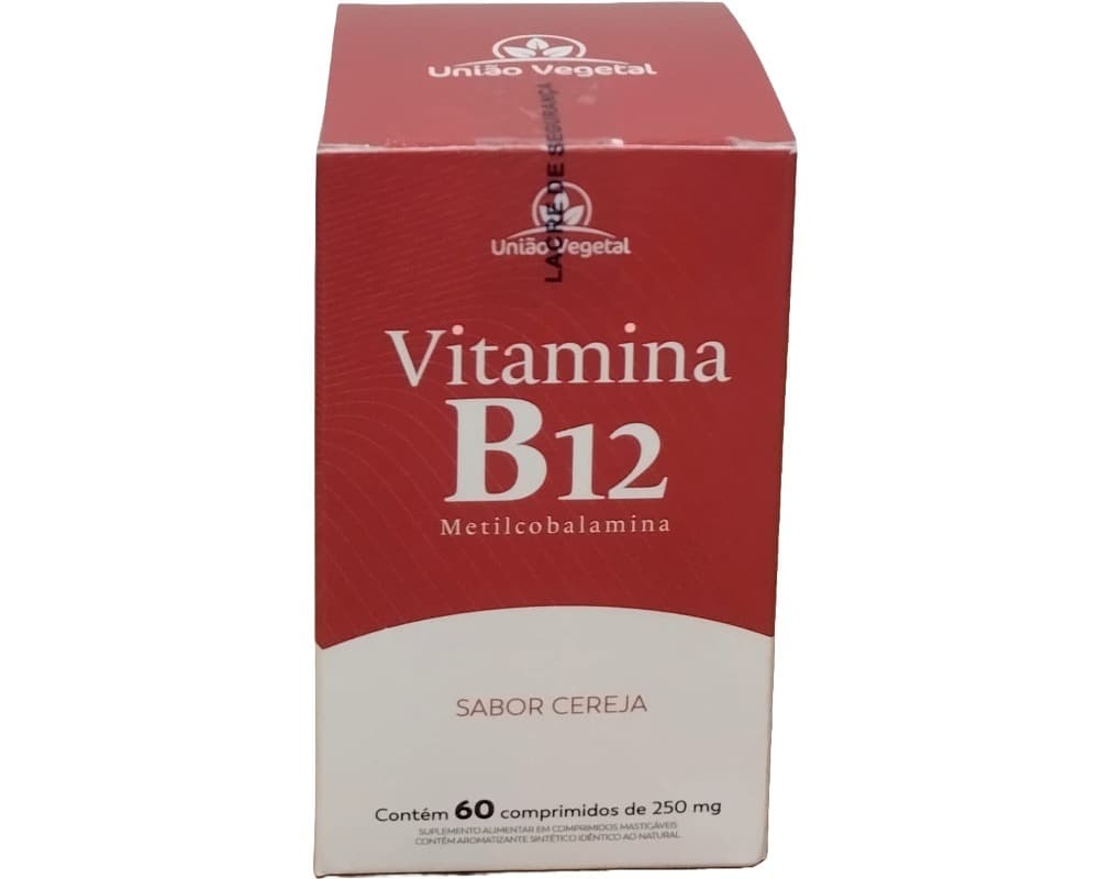 UNIAO VEGETAL VITAMINA B12 250MG CEREJA 60CAPS