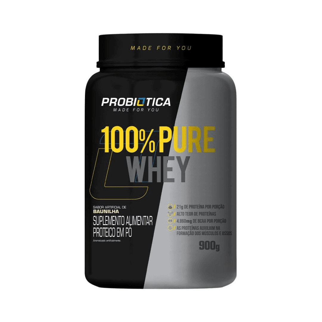 100% Pure Whey Baunilha 900g — Probiótica — PROBIÓTICA