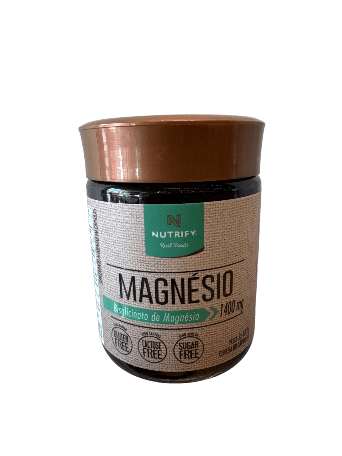 BISGLICINATO DE MAGNÉSIO 1400MG 60 CÁPSULAS — NUTRIFY