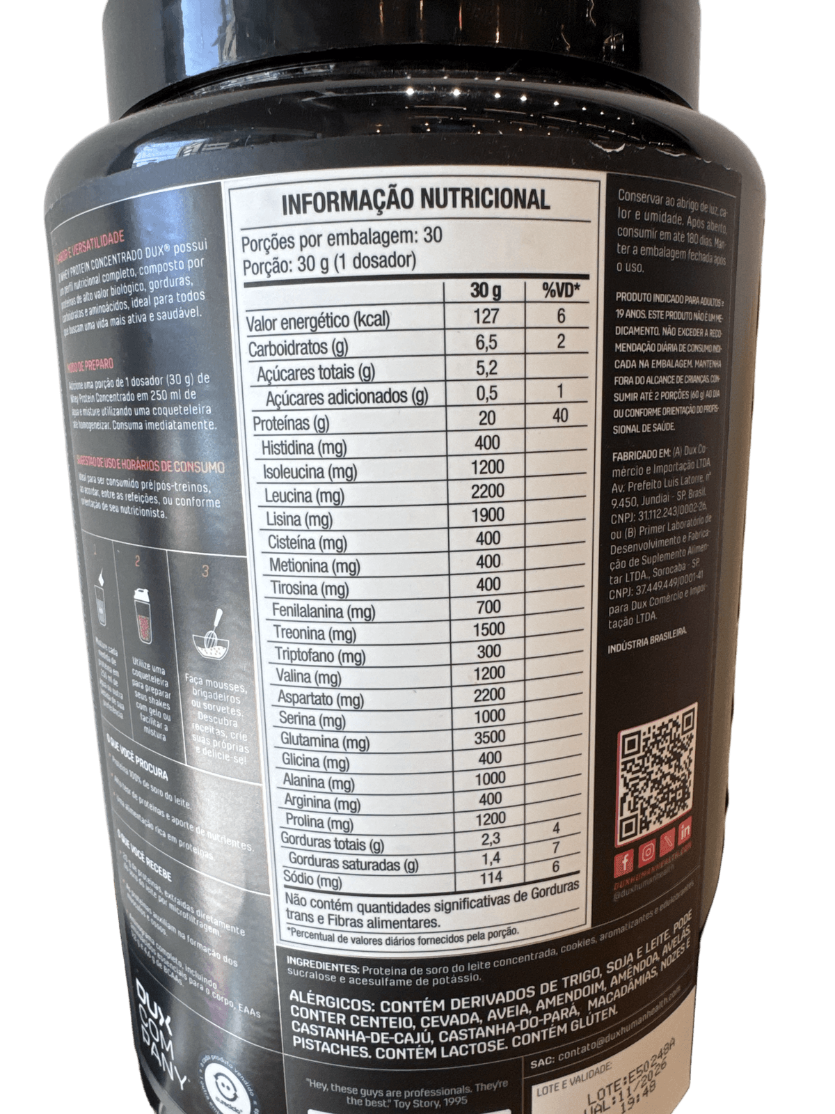 WHEY PROTEIN CONCENTRADO BUTTER COOKIES 900G — DUX — DUX