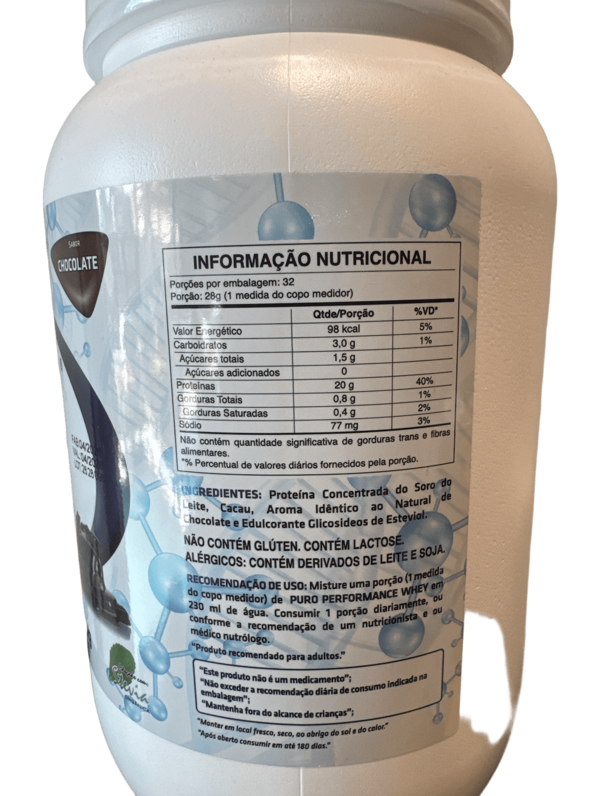 PURO WHEY CHOCOLATE 909G — PERFORMANCE — PERFORMANCE SCIENCE NUTRITION