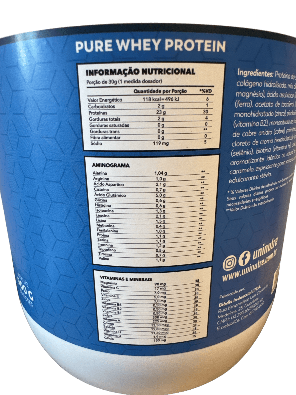 PURE WHEY PROTEIN DOUBLE CHOCOLATE 900G — UNINUTRE — UNINUTRE