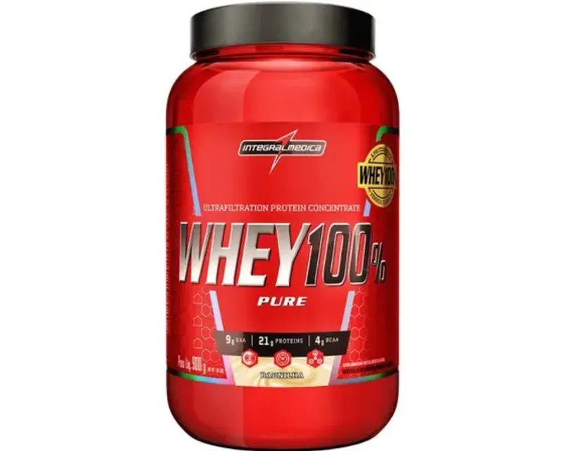 Whey 100% Pure Baunilha 900g — Integral Medica — INTEGRAL MEDICA