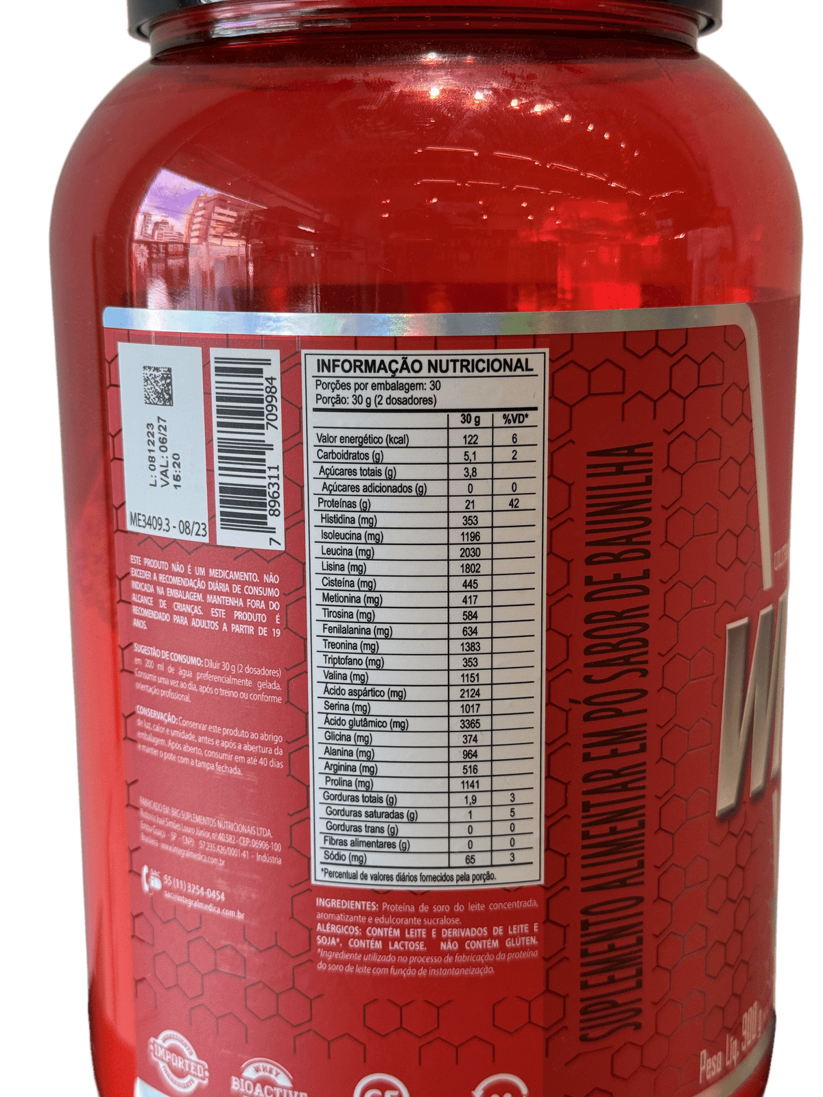 WHEY 100% PURE BAUNILHA 900G — INTEGRAL MEDICA — INTEGRAL MEDICA