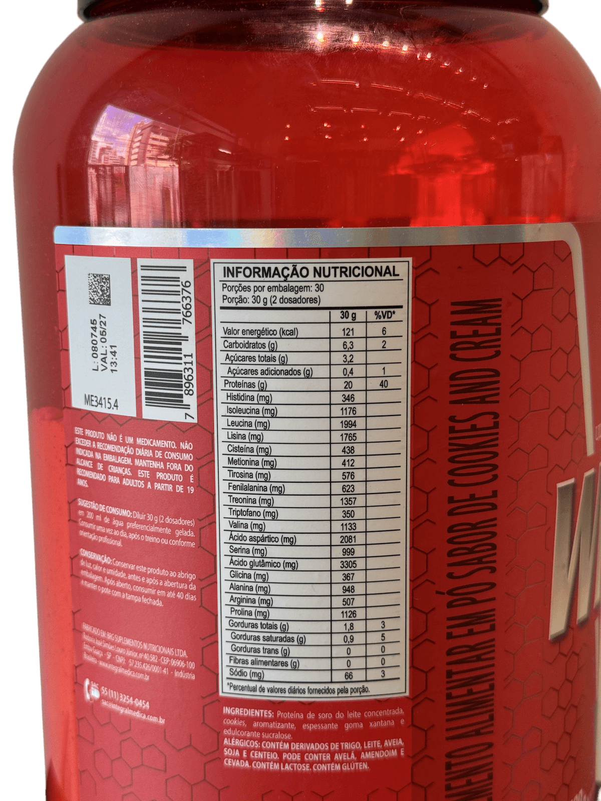 WHEY 100% PURE COOKIES 900G — INTEGRAL MÉDICA — INTEGRAL MEDICA