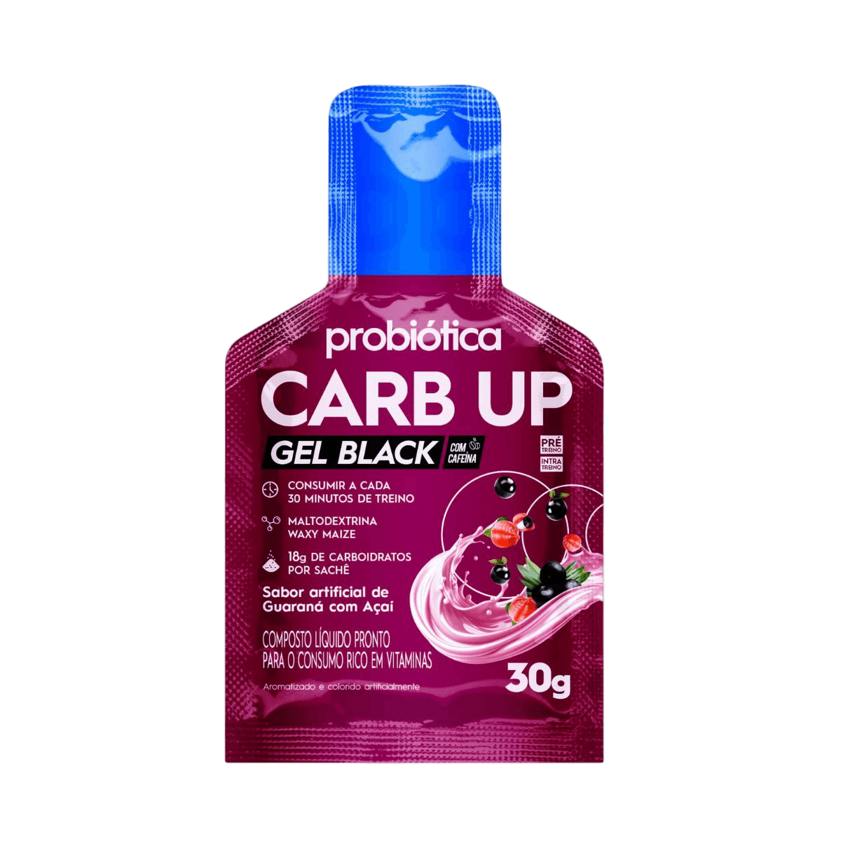 CARB UP GEL BLACK AÇAÍ COM GUARANÁ 30G — PROBIÓTICA