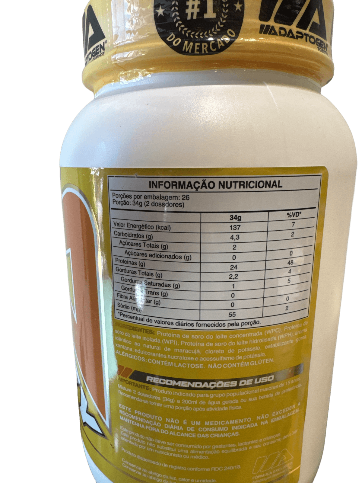 TASTY WHEY MARACUJA MOUSSE 900G — ADAPTOGEN — ADAPTOGEN