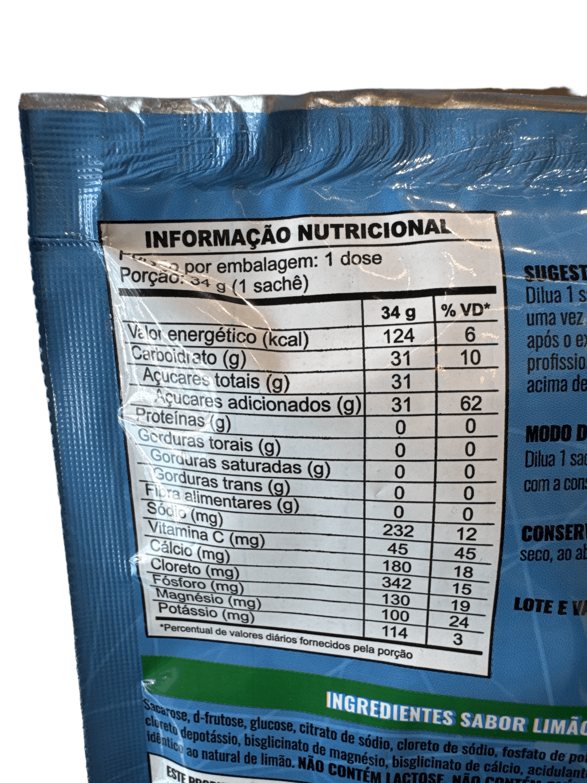SACHÊ ISOTÔNICO LIMÃO 34G — SHARK PRO — SHARK PRO