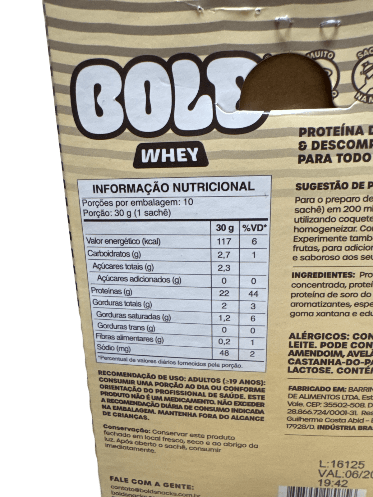 WHEY MILKSHAKE DE BAUNILHA 30G — BOLD — BOLD