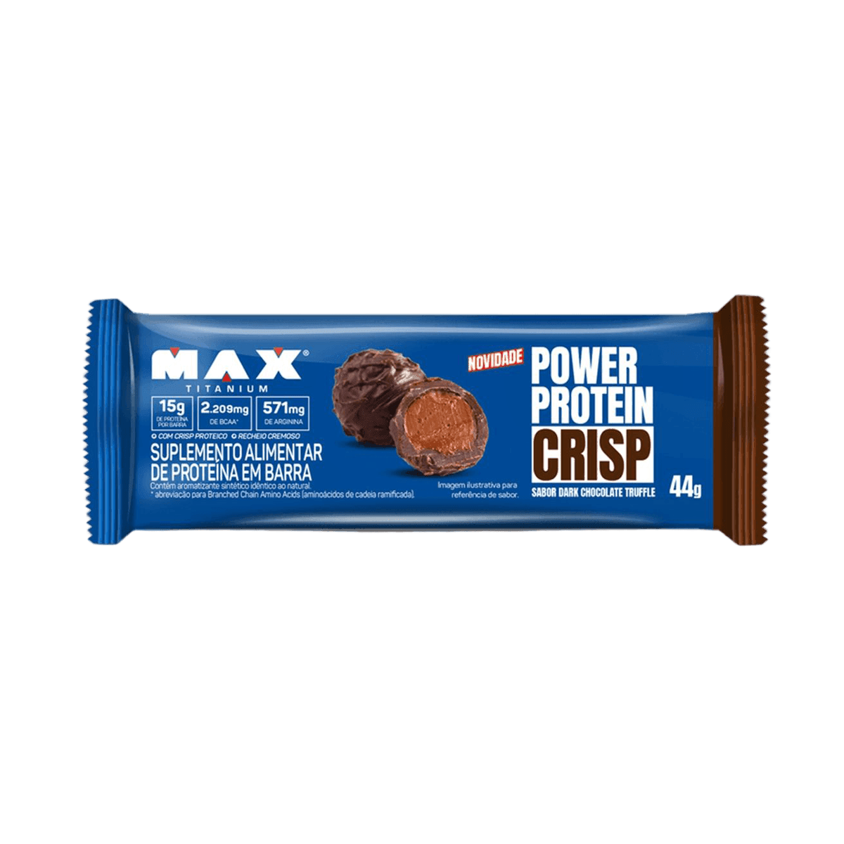MAX POWER PROTEIN CRISP DARK CHOCOLATE TRUFFLE 44G — MAX TITANIUM