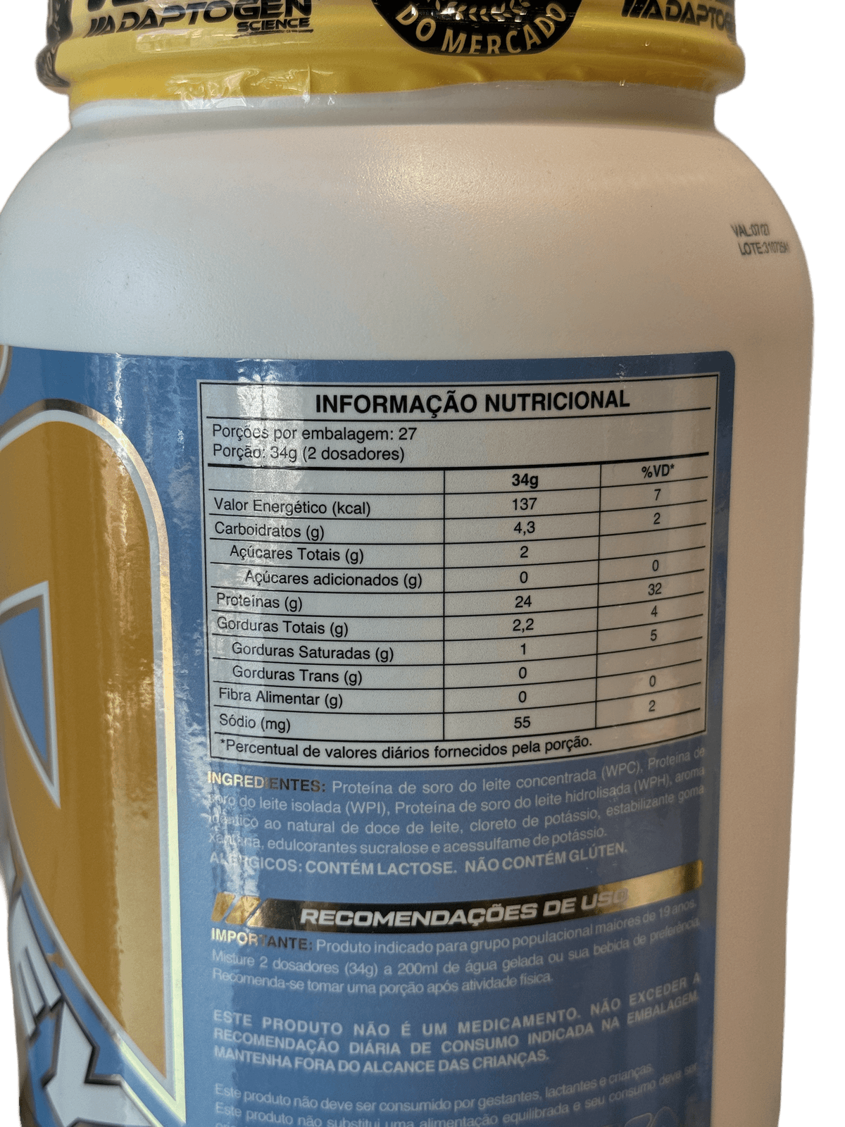 TASTY WHEY DULCE DE LECHE 900G — ADAPTOGEN — ADAPTOGEN