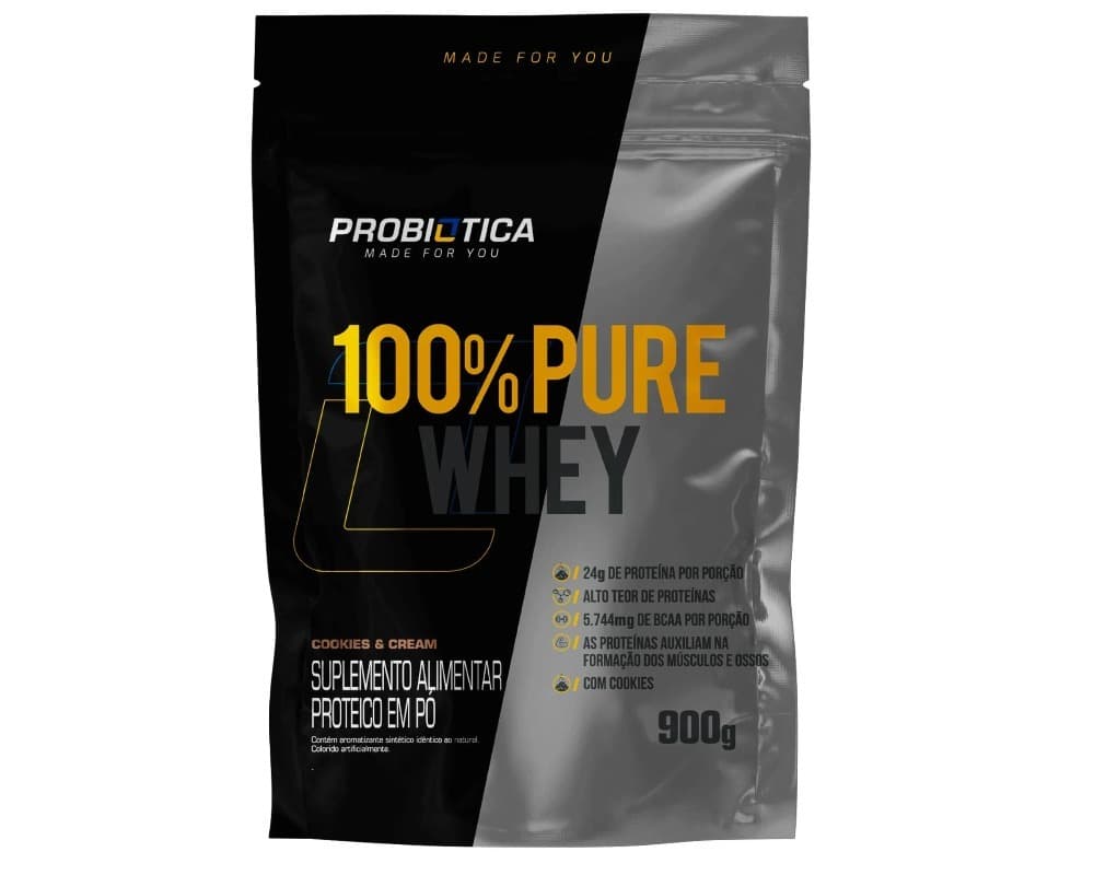 PROBIOTICA 100% PURE WHEY COOKIES REFIL 900G 