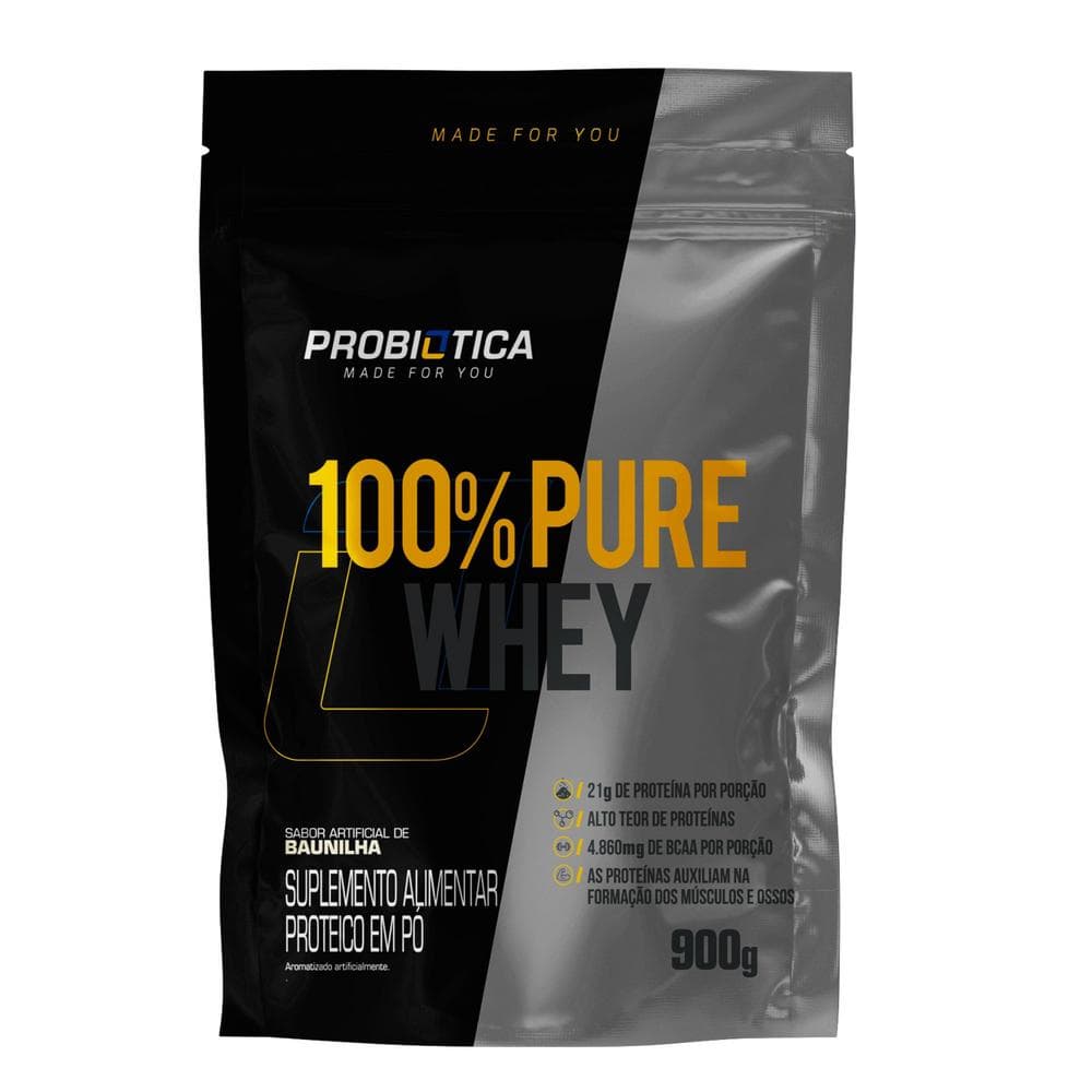 PROBIOTICA 100% PURE WHEY BAUNILHA REFIL 900G 