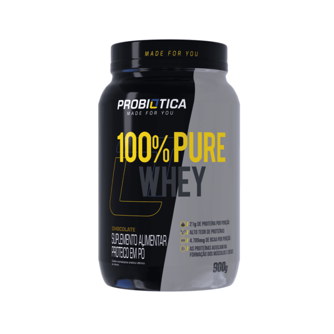 100% Pure Whey Chocolate 900g — Probiótica — PROBIÓTICA