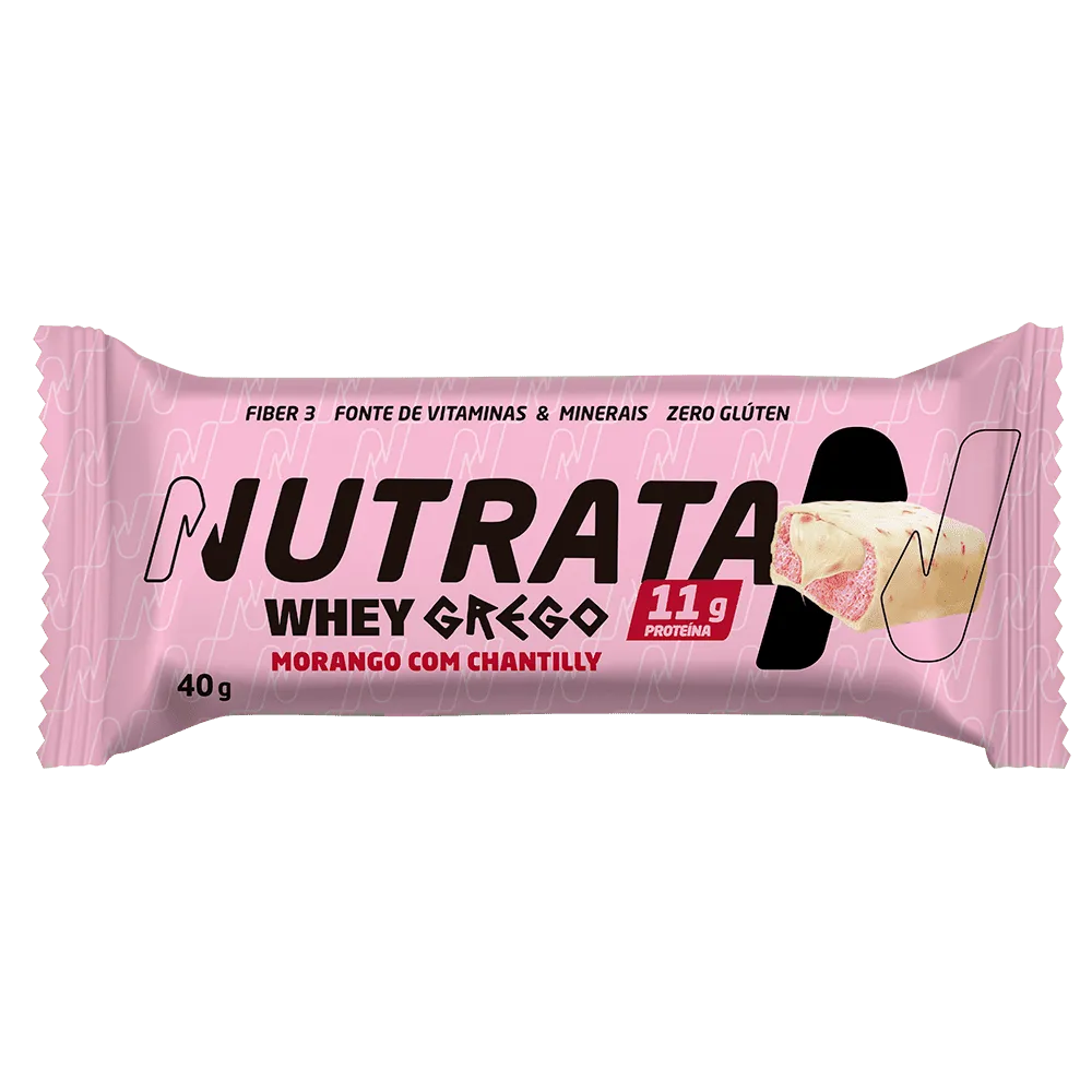 NUTRATA WHEY GREGO BAR MORANGO COM CHANTILLY 40G — NUTRATA