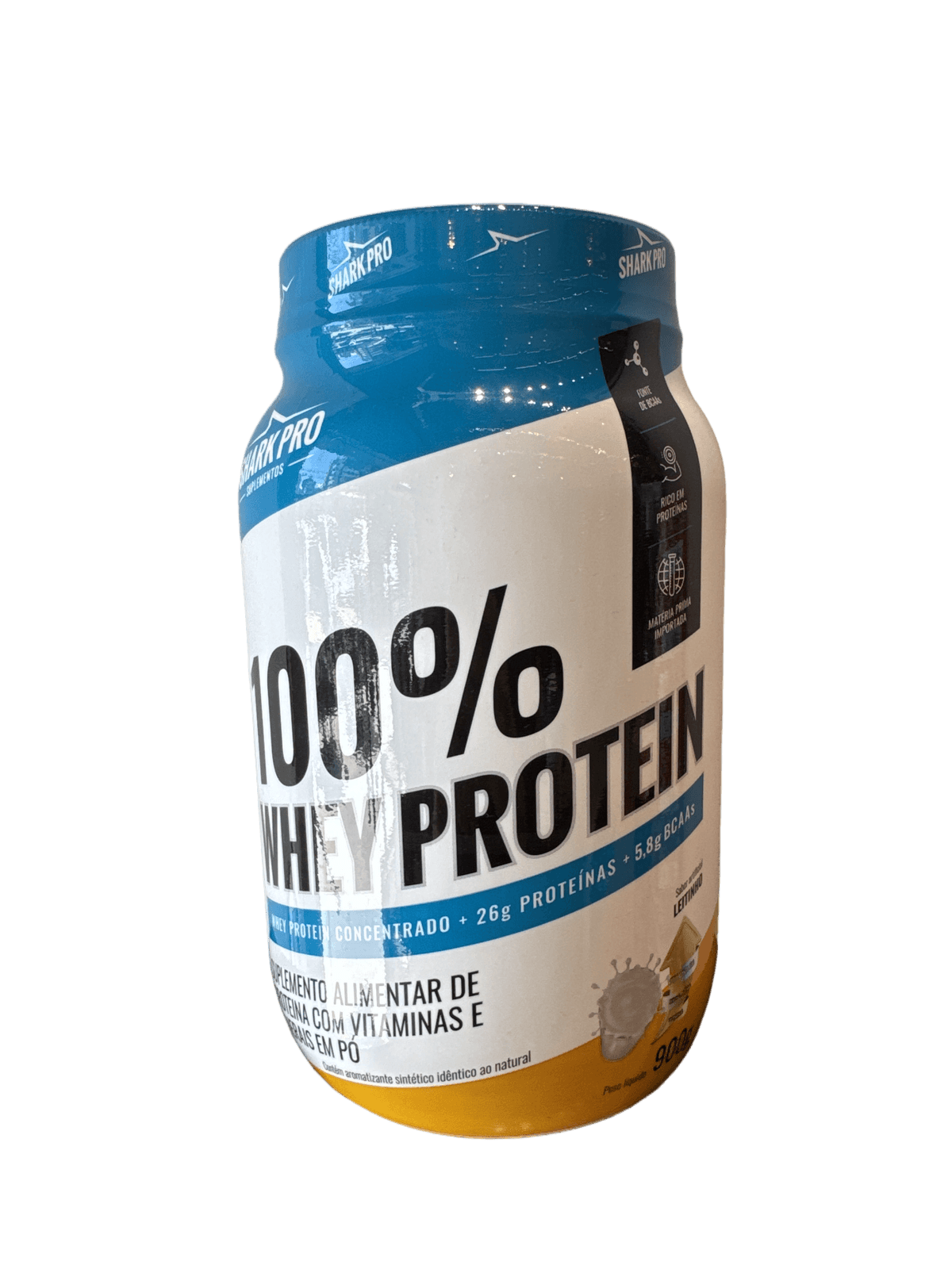 100% WHEY PROTEIN 900G LEITINHO — SHARK PRO