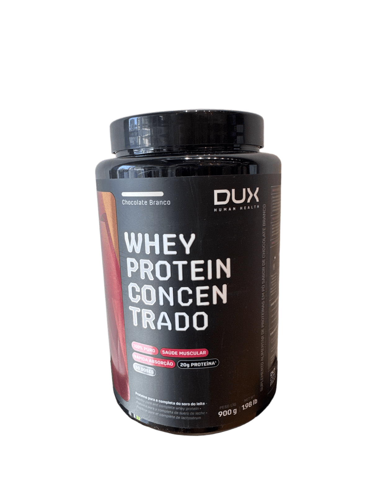 WHEY PROTEIN CONCENTRADO CHOCOLATE BRANCO 900G — DUX