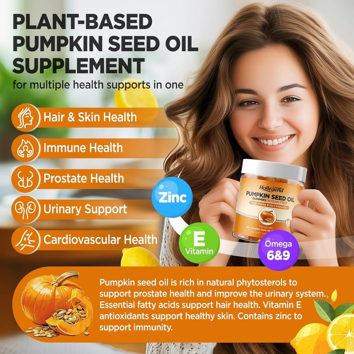 VEGETAL LABS OLEO DE SEMENTE DE ABOBORA + SAW PALMETTO 1340MG 60 CAPS — VEGETAL LABS