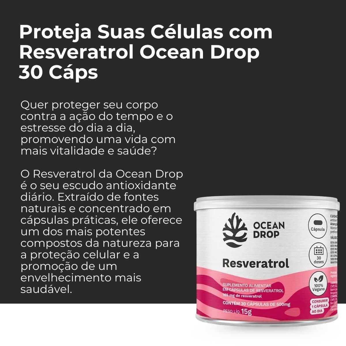 OCEAN DROP RESVERATROL 500MG 30 CAPS — OCEAN DROP