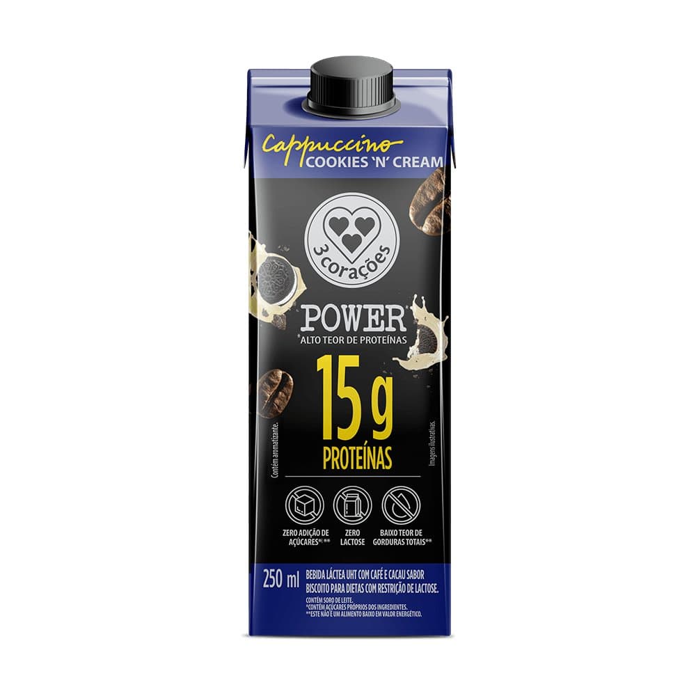 3CORACOES CAPPUCCINO POWER COOKIES N CREAM 250ML — 3CORAÇÕES