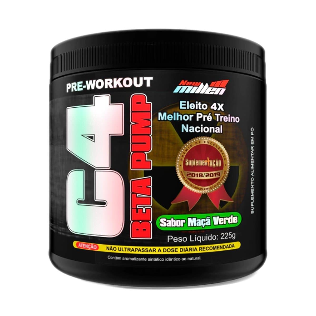 NEW MILLEN C4 BETA PUMP PRE WORKOUT MACA VERDE 225G — NEW MILLEN