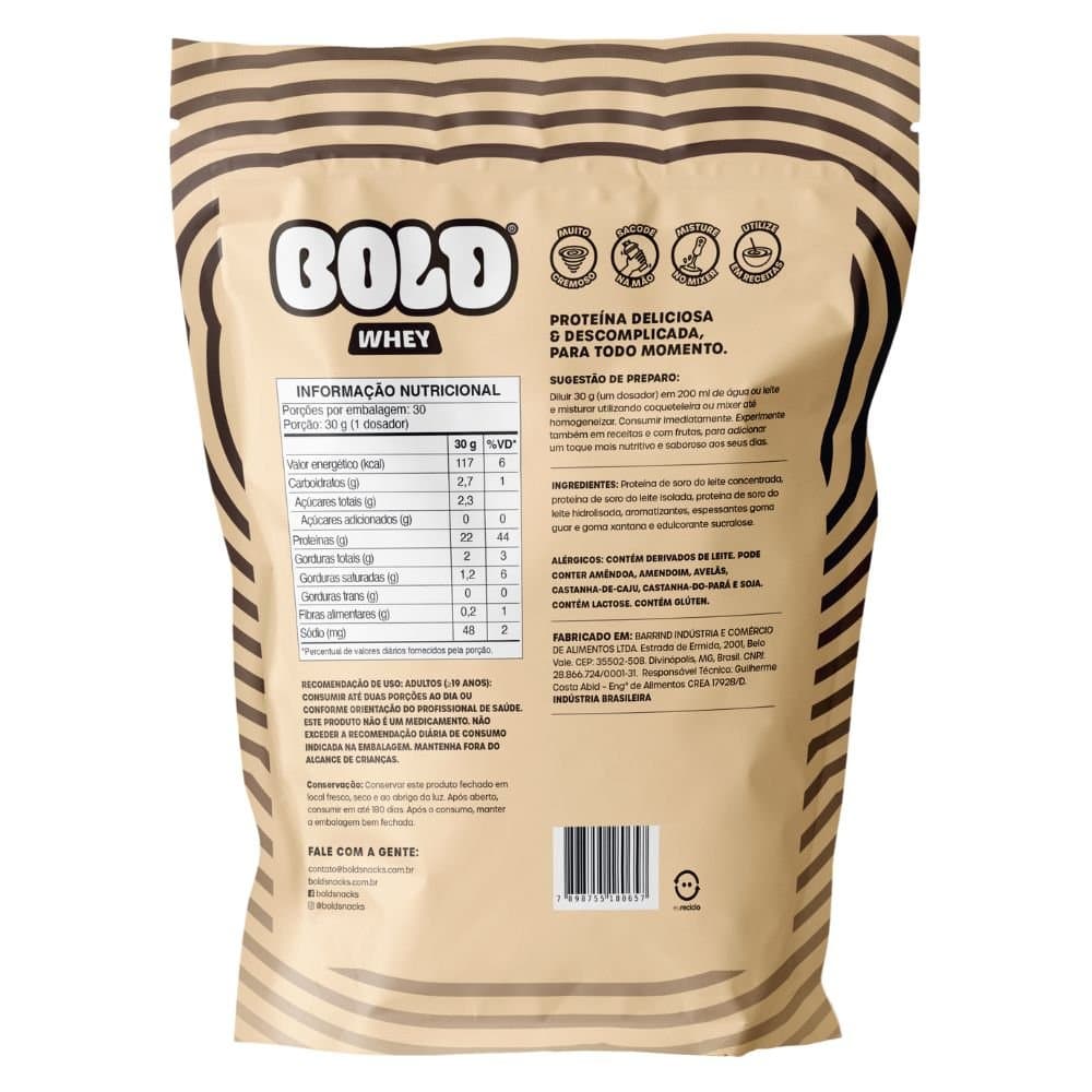 BOLD WHEY MILKSHAKE DE BAUNILHA REFIL 900G  — BOLD