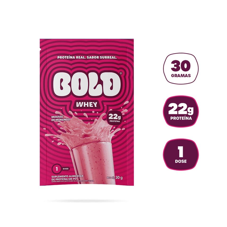 BOLD SACHE WHEY MOUSSE DE MORANGO 30G — BOLD