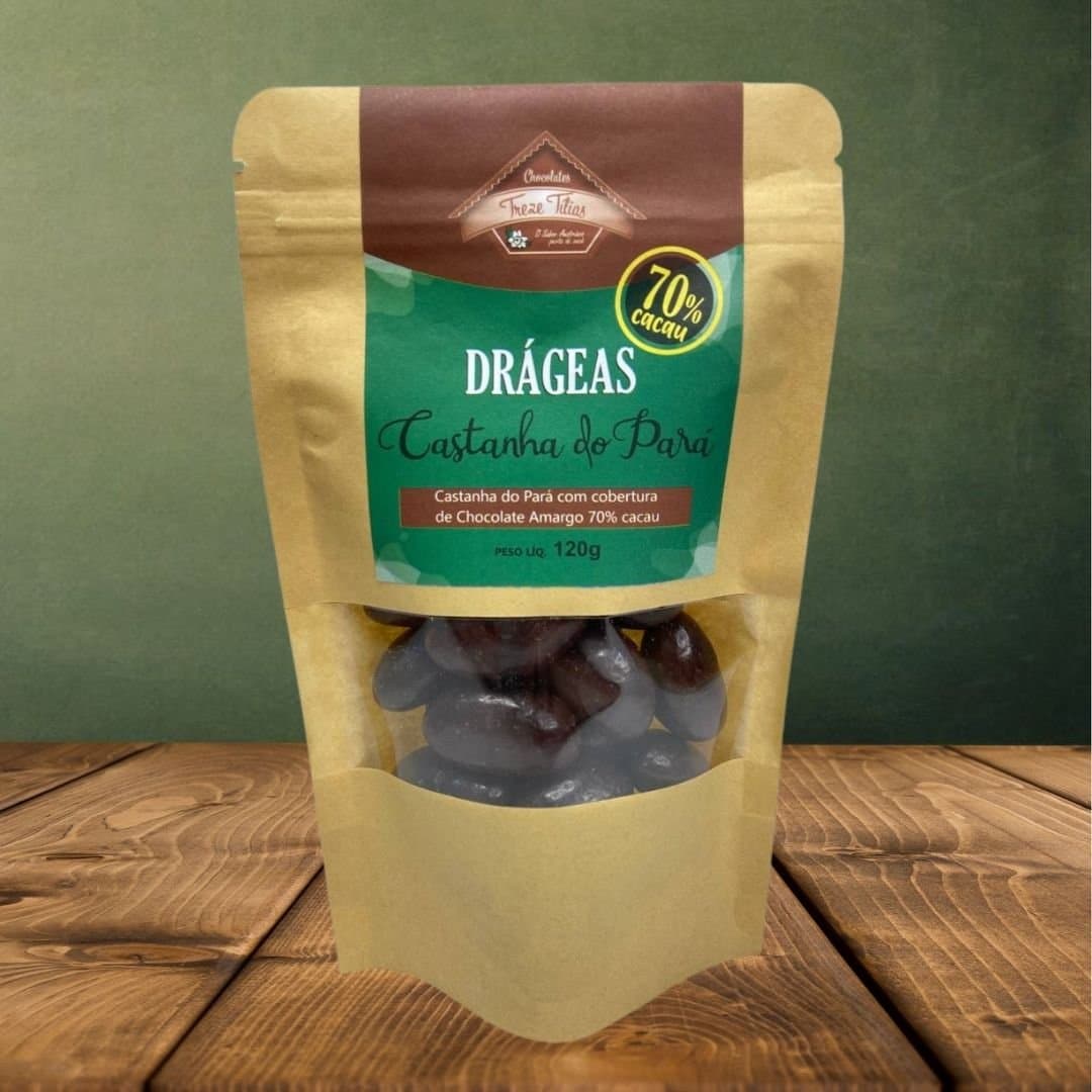 DRAGEAS CASTANHA 70% CACAU A GRANEL — GRANEL