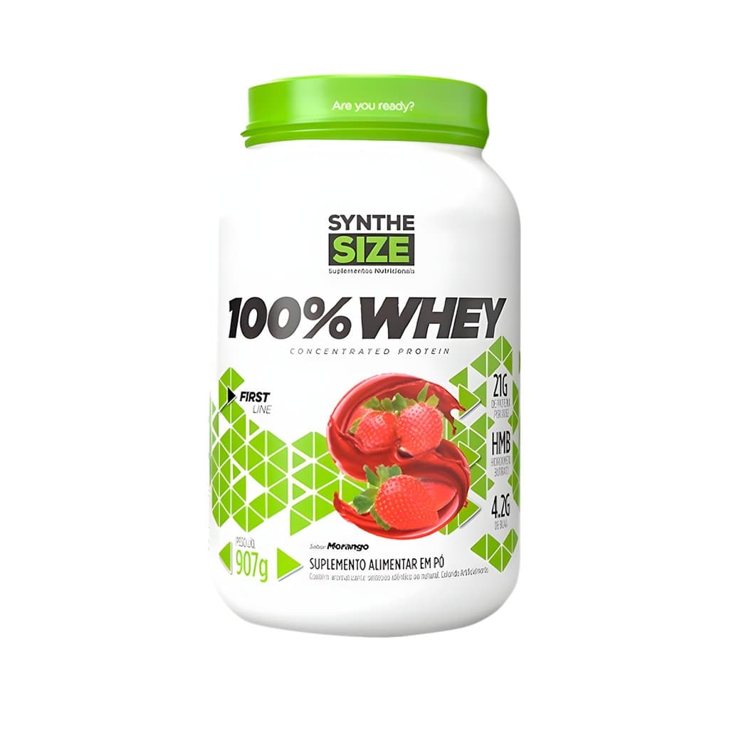 SYNTHE SIZE 100% WHEY CONCENTRATED MORANGO 907G — SYNTHE SIZE