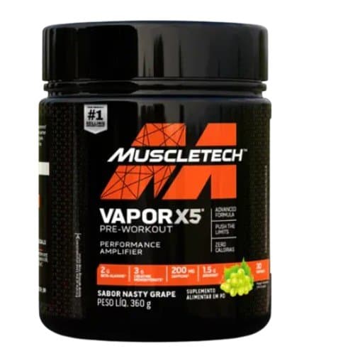 MUSCLETECH VAPOR X5 PRE-WORKOUT SACHE NASTY GRAPE 12G